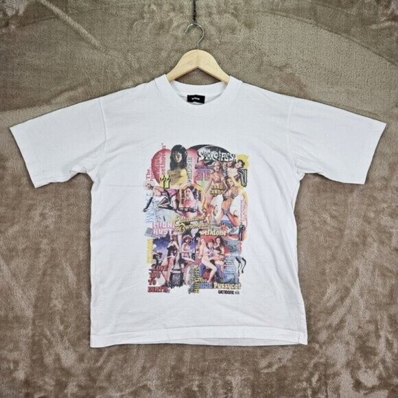 WE11DONE Movie Collage Graphic Tee Escort Bikini Sexy Thong Fashion Smoking Hot - Picture 1 of 10